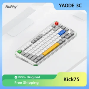 NuPhy Kick75 Mechanical Keyboard Low Profile Tri Mode RGB Hot-Swap Gasket 75% Layout Gaming Keyboard for Mac/Win Accessories