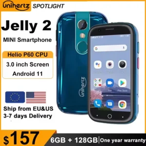 Unihertz Jelly 2 Mini Smartphone 6GB 128GB Android 11 Helio P60 Octa Core Unlocked NFC Cellphone 16MP Infrared Phone