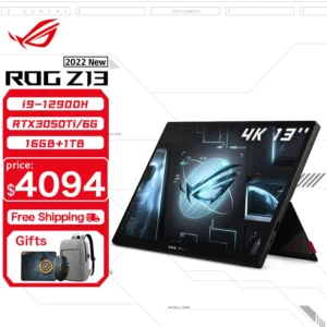 ASUS ROG Flow Z13 – 13.4″ 4K Gaming Laptop, Intel i9-12900H, RTX 3050Ti, 16GB RAM, 1TB SSD