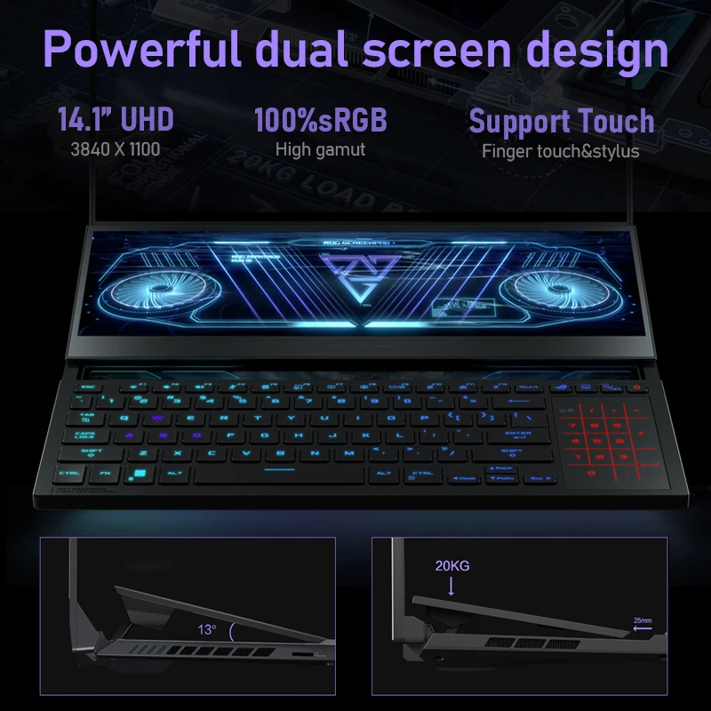ASUS ROG Zephyrus Duo 16 Gaming Laptop AMD Ryzen 9 6900HX 32G 4Tb SSD RTX3080-8G QHD16:10 165Hz Screen Esports Computer Notebook - Image 4