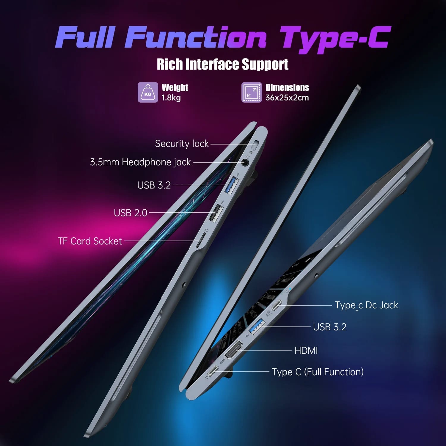 ACEMAGIC RX16 16″ Ultra-Slim Laptop | Ryzen 7 6800H | 16 GB LPDDR5 | 512 GB SSD | Windows 11 Pro - Image 6