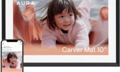 Aura Digital Picture Frame - 10.1 HD Mat Display Wirecutter's Best Digital Frame for Gifting - Send Photos Directly from Your Phone from Anywhere Quick & Easy Setup Over WiFi - Free App Black