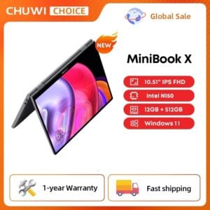 CHUWI MiniBook X Laptop Tablet 2 In 1 Intel N150 CPU