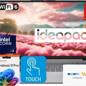 Lenovo 2025 15.6" Touchscreen Laptop – Intel 6-Core i3, 40GB RAM, 2TB SSD, FHD Display, Windows 11 Pro with Microsoft Office, WOWPC Recovery USB, Long Battery Life
