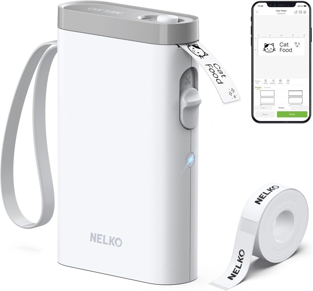 Nelko P21 Bluetooth Label Maker – Smart Mini Label Printer for Home, Office & School Wireless Portable Label Maker with Free App & Multiple Templates